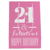 Sac Cadeau Moyen 21ème Premier rose vingt en pastel (Dos)