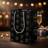 Sac Cadeau Moyen 21st Birthday 2005 Black Gold Chic Elegant