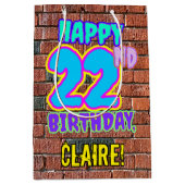 Sac Cadeau Moyen 22e anniversaire : Amusant, Graffiti urbain inspir (Devant)