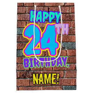 Sac Cadeau Moyen 24e anniversaire : Amusant, Graffiti urbain inspir