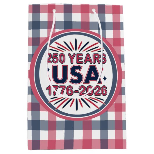 Sac Cadeau Moyen 250 ans USA | Semiquinentenaire 1776-2026 (Devant)