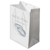 Sac Cadeau Moyen 25e anniversaire de mariage de argent (Devant Angle)