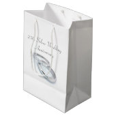 Sac Cadeau Moyen 25e anniversaire du Mariage d'argent (Dos Angle)