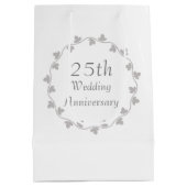 Sac Cadeau Moyen 25e anniversaire du Mariage d'argent Ivy Wreath (Dos)