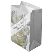 Sac Cadeau Moyen 25e anniversaire éditable Rose d'argent (Devant Angle)