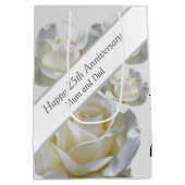 Sac Cadeau Moyen 25e anniversaire éditable Rose d'argent (Dos)