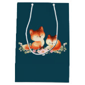 Sac Cadeau Moyen 2 mignons Petits Renards Rouges Aquarelle Design (Dos)