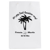 Sac Cadeau Moyen 2nd Wedding Anniversary Palm Trees (Devant)