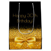 Sac Cadeau Moyen 30e anniversaire arc en or noir (Dos)