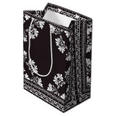 Sac Cadeau Moyen 30e anniversaire Bandanna noir et blanc (Dos Angle)