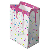 Sac Cadeau Moyen 30e anniversaire Sprinkles sur glace rose (Dos Angle)