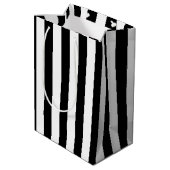 Sac Cadeau Moyen 30e anniversaire Stripes noir et blanc (Dos Angle)