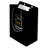 Sac Cadeau Moyen 30th Birthday 1993 Ajouter Nom Legendary Black Gol (Dos Angle)