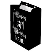 Sac Cadeau Moyen 31e anniversaire : Fancy, Elegant Script + Nom per (Dos Angle)