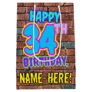 Sac Cadeau Moyen 34e anniversaire : Amusant, Graffiti urbain inspir