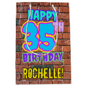 Sac Cadeau Moyen 35e anniversaire : Amusant, Graffiti urbain inspir (Devant)