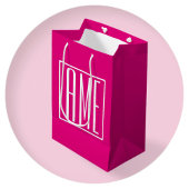 Sac Cadeau Moyen 3 Initiales Monogramme | Blanc sur rose chaud