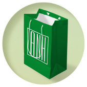 Sac Cadeau Moyen 3 Initiales Monogramme | Vert et blanc