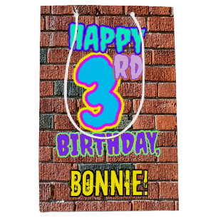 Sac Cadeau Moyen 3e anniversaire : Amusant, Graffiti urbain inspiré