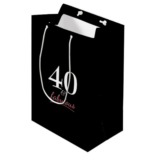 Sac Cadeau Moyen 40 et Fabuleux anniversaire (Devant Angle)