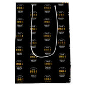 Sac Cadeau Moyen 40e anniversaire 1984 Black Gold Chic Elegant (Dos)