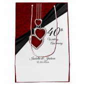 Sac Cadeau Moyen 40e anniversaire du Mariage de Ruby (Dos)
