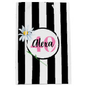 Sac Cadeau Moyen 40e anniversaire Stripes noir et blanc (Devant)