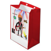 Sac Cadeau Moyen 40e Rockstar 🎸 Funky Birthday Guitar (Devant Angle)