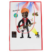 Sac Cadeau Moyen 40e Rockstar 🎸 Funky Birthday Guitar (Devant)