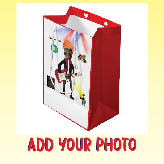 Sac Cadeau Moyen 40e Rockstar 🎸 Funky Birthday Guitar