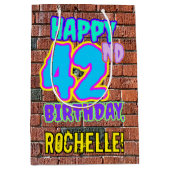 Sac Cadeau Moyen 42e anniversaire : Amusant, Graffiti urbain inspir (Devant)