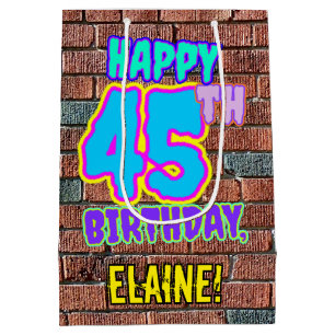 Sac Cadeau Moyen 45e anniversaire : Amusant, Graffiti urbain inspir