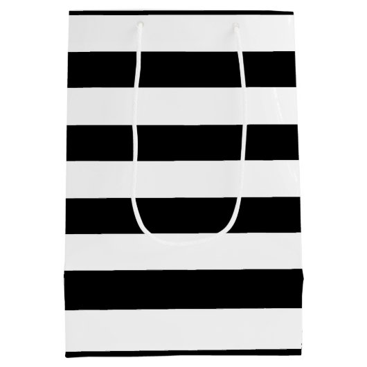 Sac Cadeau Moyen 45e anniversaire Stripes noir et blanc (Dos)