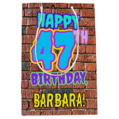 Sac Cadeau Moyen 47e anniversaire : Amusant, Graffiti urbain inspir (Devant)