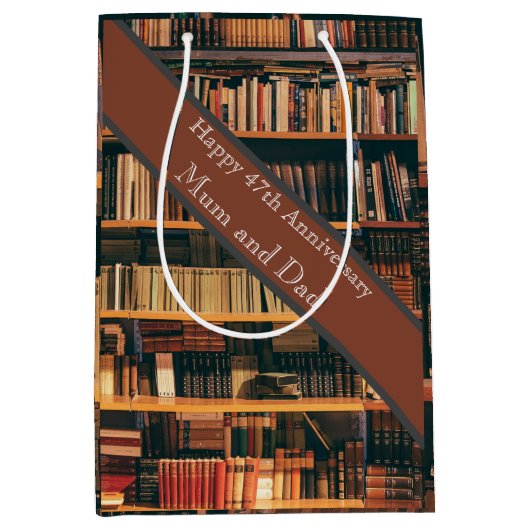 Sac Cadeau Moyen 47e anniversaire du Mariage (Devant)