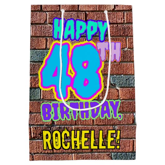 Sac Cadeau Moyen 48e anniversaire : Amusant, Graffiti urbain inspir (Dos)