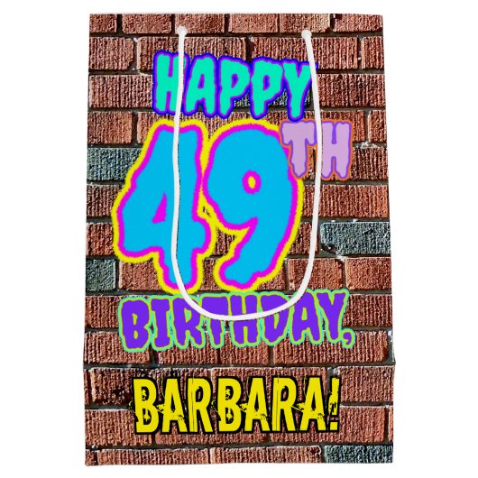 Sac Cadeau Moyen 49e anniversaire : Amusant, Graffiti urbain inspir (Dos)