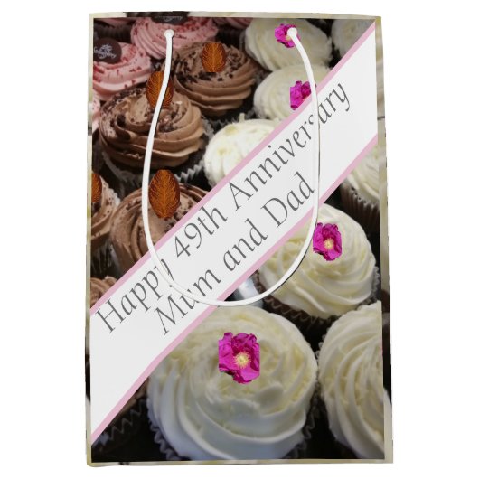 Sac Cadeau Moyen 49e anniversaire du Mariage (Devant)