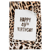 Sac Cadeau Moyen 49e Anniversaire Léopard Fourrure Imprimer Sac-Cad (Devant)