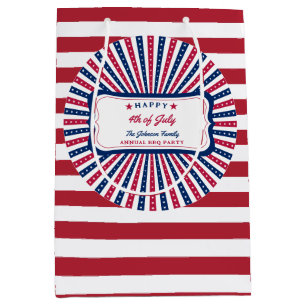 Sac Cadeau Moyen 4 juillet Custom American Family Summer BBQ Party