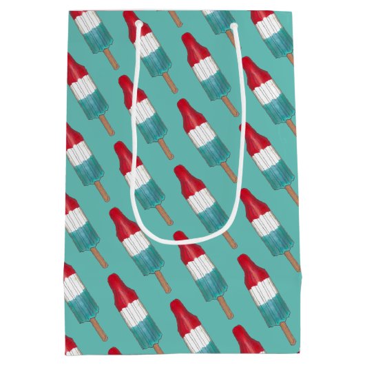 Sac Cadeau Moyen 4 juillet Rocket Pop Patriotic Popsicle Imprimer (Dos)