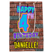 Sac Cadeau Moyen 4e anniversaire : Amusant, Graffiti urbain inspiré (Dos)