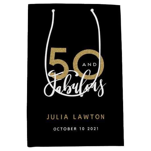 Sac Cadeau Moyen 50 et fabuleuse fête moderne et design (Devant)