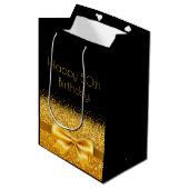 Sac Cadeau Moyen 50e anniversaire arc en or noir (Devant Angle)