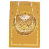 Sac Cadeau Moyen 50e anniversaire de Mariage Rose (Dos)