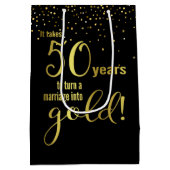 Sac Cadeau Moyen 50e anniversaire du Mariage (Dos)