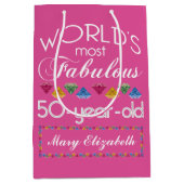 Sac Cadeau Moyen 50e anniversaire Gemmes les plus fabuleuses Raspbe (Devant)