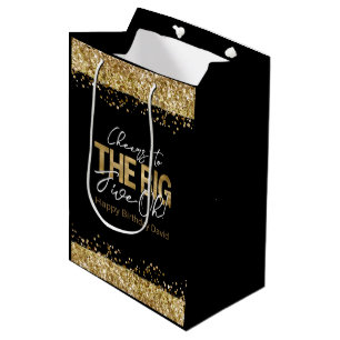 Sac Cadeau Moyen 50e anniversaire Gold et Black Big Five-Oh