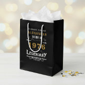 Sac Cadeau Moyen 50th Birthday 1976 Add Name Legend Black Gold