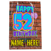 Sac Cadeau Moyen 52e anniversaire : Amusant, Graffiti urbain inspir (Devant)